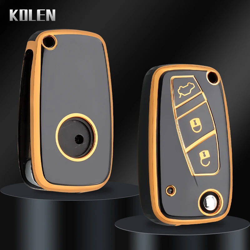 Nový kryt kľúča TPU Flip Key Case pre Fiat 500 Panda Idea Stilo Ducato Punto Bravo Grande Minibus Doblo chránené príslušenstvo FOB