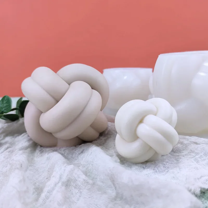 Nový krížový uzol Sviečka Silikónová forma 3D Twine Sférická sviečka Vyrábajú zásoby DIY ručne vyrábané mydlové omietka epoxidový odlievací nástroj
