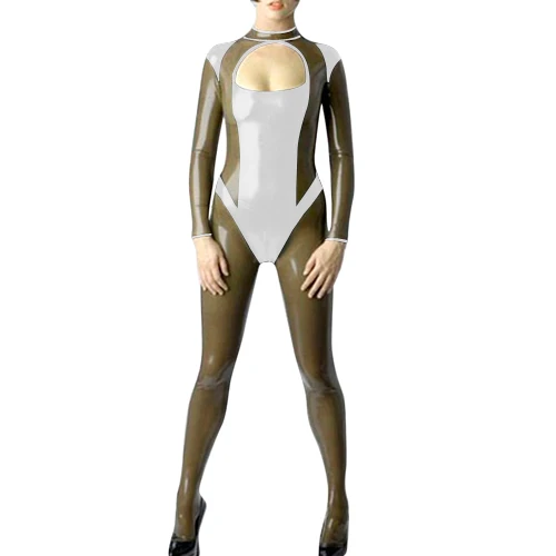 Nový latex Gummi 100% gumová kapina hnedá biela biela obložená závodná jednotka Rovnomerná veľkosť xs-xxl 0,4 mm