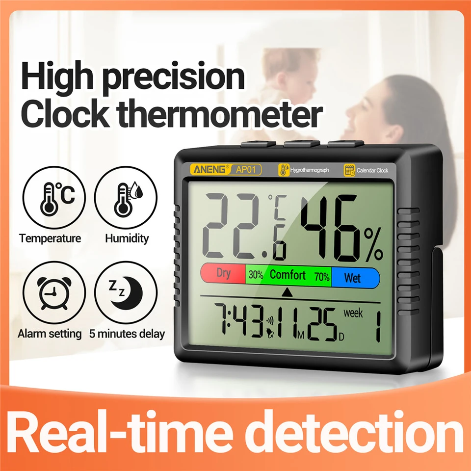 Nový LCD digitálny teplomer Hygrometer Senzor meteorologickej stanice Domáca vnútorná teplota vlhkosť merača budič