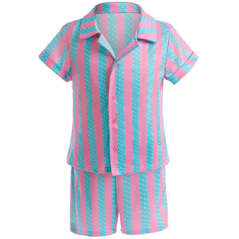 Nový letný film Kids Ken Cosplay Tops + Shorts 2ks kostýmové oblečenie plážové oblečenie Halloween Carnival