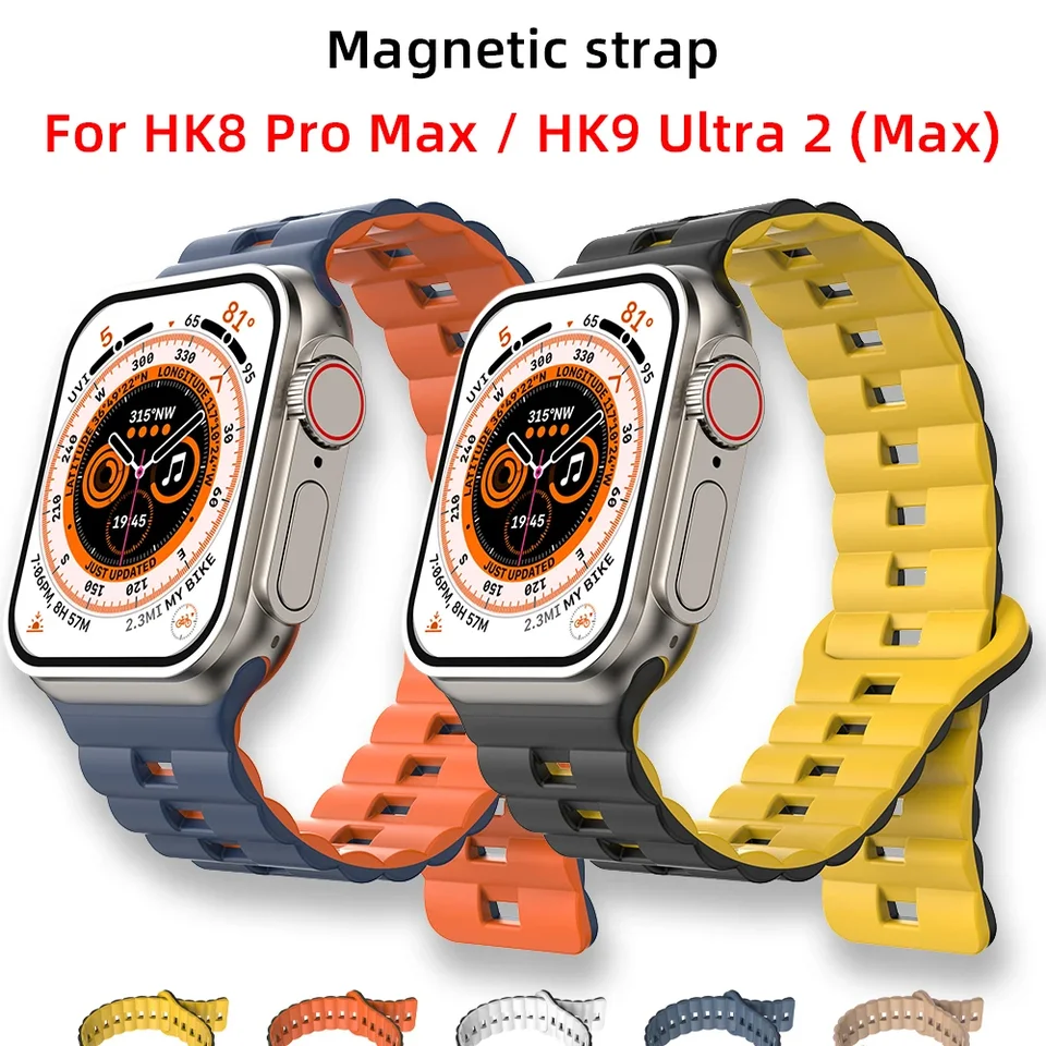 Nový magnetický remienok pre HK8 Pro Max Band 44mm 45 mm 49 mm 42 mm silikónový náramok pre DT7 DT8 Ultra Max ZD8 W59 Watch HK9 Ultra2 Max