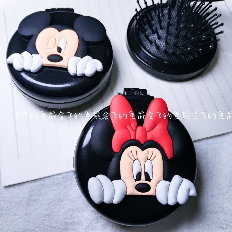 Nový Mickey Mouse Mini Prenosná skladacia skladacia vrstva zrkadla prenosný prenosný hrebeň a zrkadlo s dvojitým použitím všetko v jednom roztomilé hrebeň