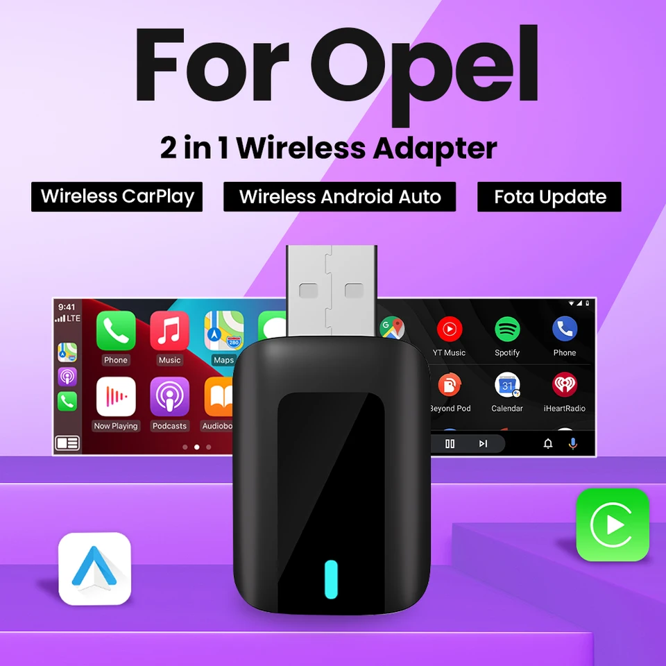 Nový mini bezdrôtový Android Auto Adapter CarPlay Smart Dongle Plug and Hra pre Opel Astra Corsa Insignia Karl Mokka Zafira Crossl