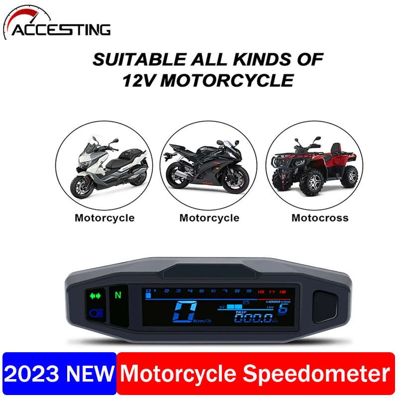 Nový mini univerzálny RPM merač rýchlomer digitálny kilometer Elektrické vstrekovanie karburátorov pre ruský motocykel KR200
