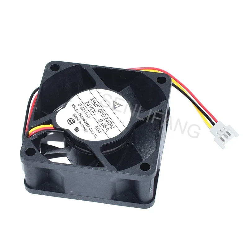 Nový MMF-06D24DM DC24V 0,06A 60*60*25 mm tri drôty štvorcový chladiaci ventilátor