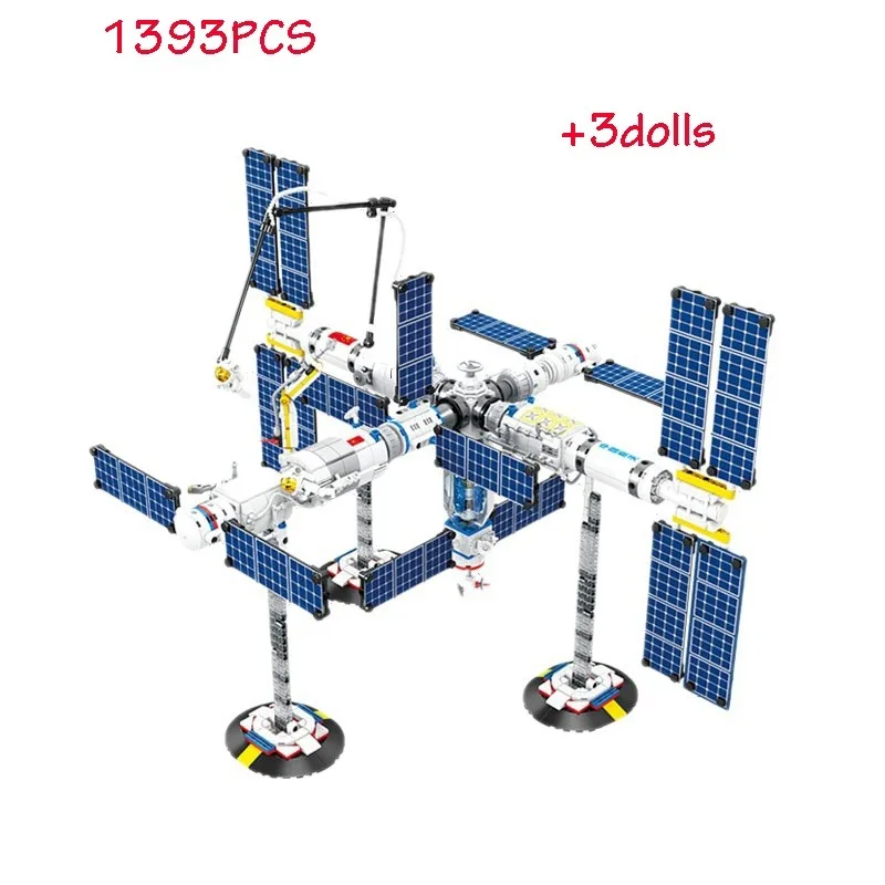 Nový MOC Creative Aerospace Rocket Tiangong Space Station Build Block Model Malé častice Zábava Zostavená hračky pre deti