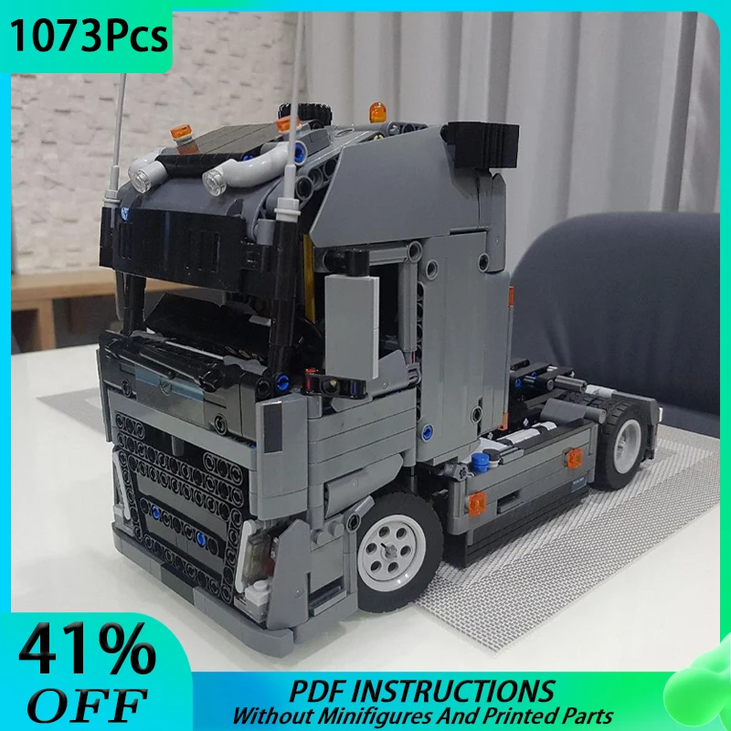 Nový MOC High-Tech Engineering Truck FH Tractor Unit Building Blocks CAR CAR DIY Vzdelávacie tehly deti hračky MOC-37849