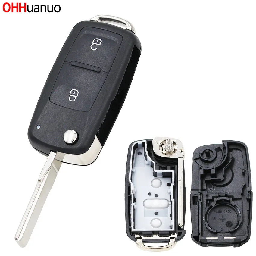 Nový modely Diaľkové tlačidlá Key Shell 2 Flipte Diaľkový kľúče náhradné puzdro pre VW Amarok/Crafter/Touareg 2011