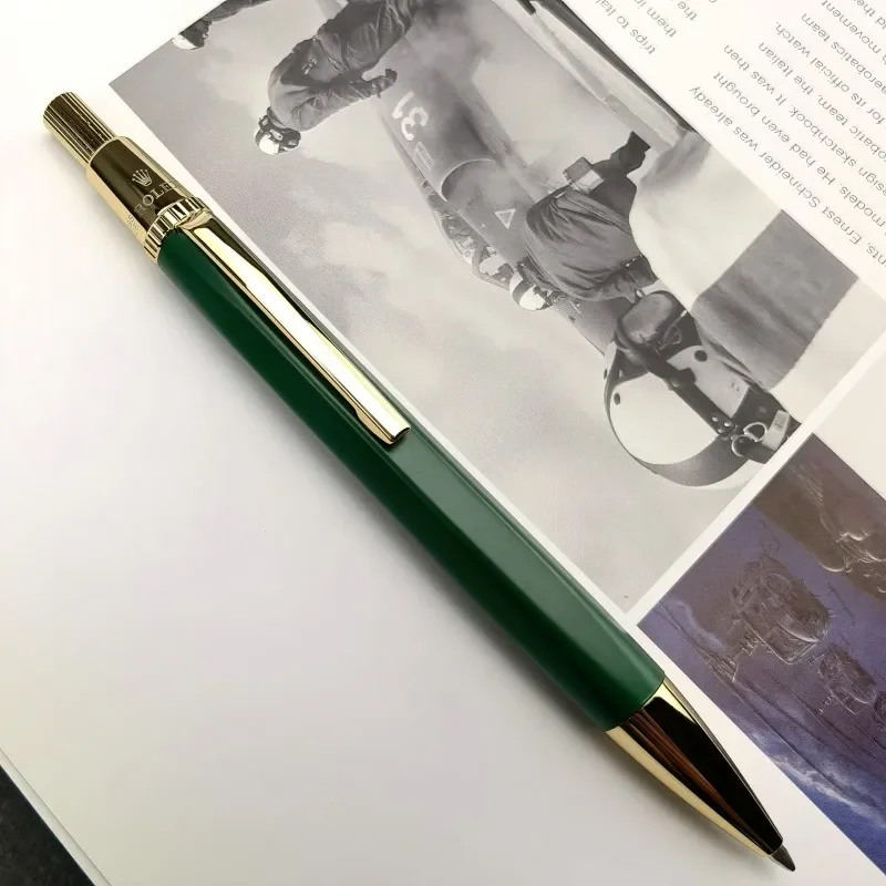 Nový Montefiore Press Metal Ballpoint Pen Oily Black 0,7 mm doplňte RLX Vintage Zelené zlato Cvičenie gélové gélové perá Vysoko kvalitný darček