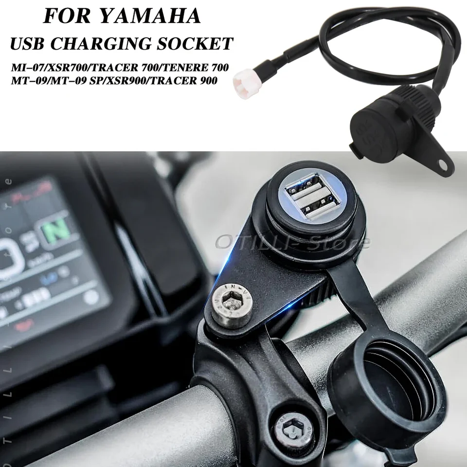 Nový motocykel Dual USB Socket Rýchle nabíjanie telefónu iPad nabíjanie elektroniky Accessor pre Yamaha MT09 2017-2021 MT07 Všetky roky