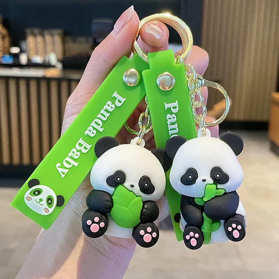 Nový módny automobil Kľúčový reťazec roztomilý panda Keychain Sichuan Giant Panda Car Keychain Pár tašky prívesok Keychain Darček pre deti