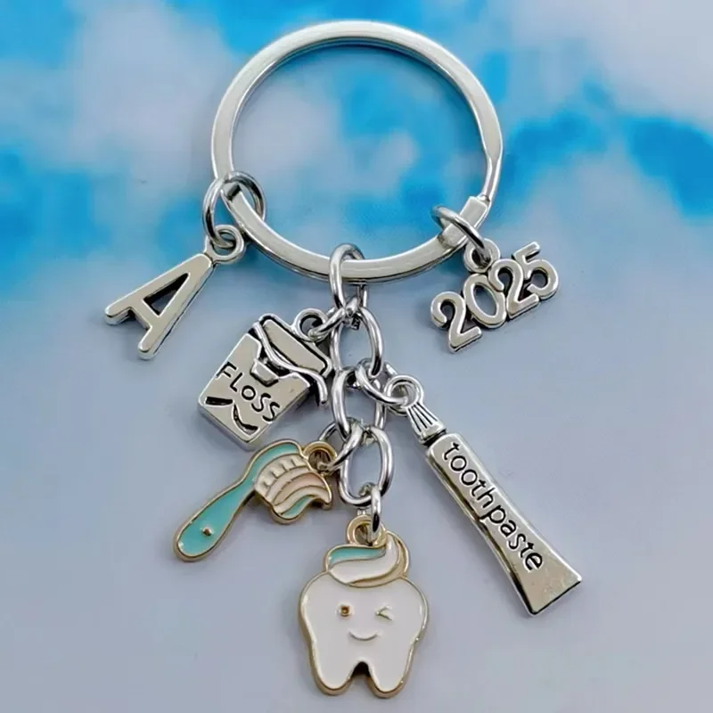 Nový módny az list zubný reťazec zubná kefka zubná pasta Kreatívna kľúčová reťazec atraktívne zubné starostlivosť Doctor Nurse Accessories