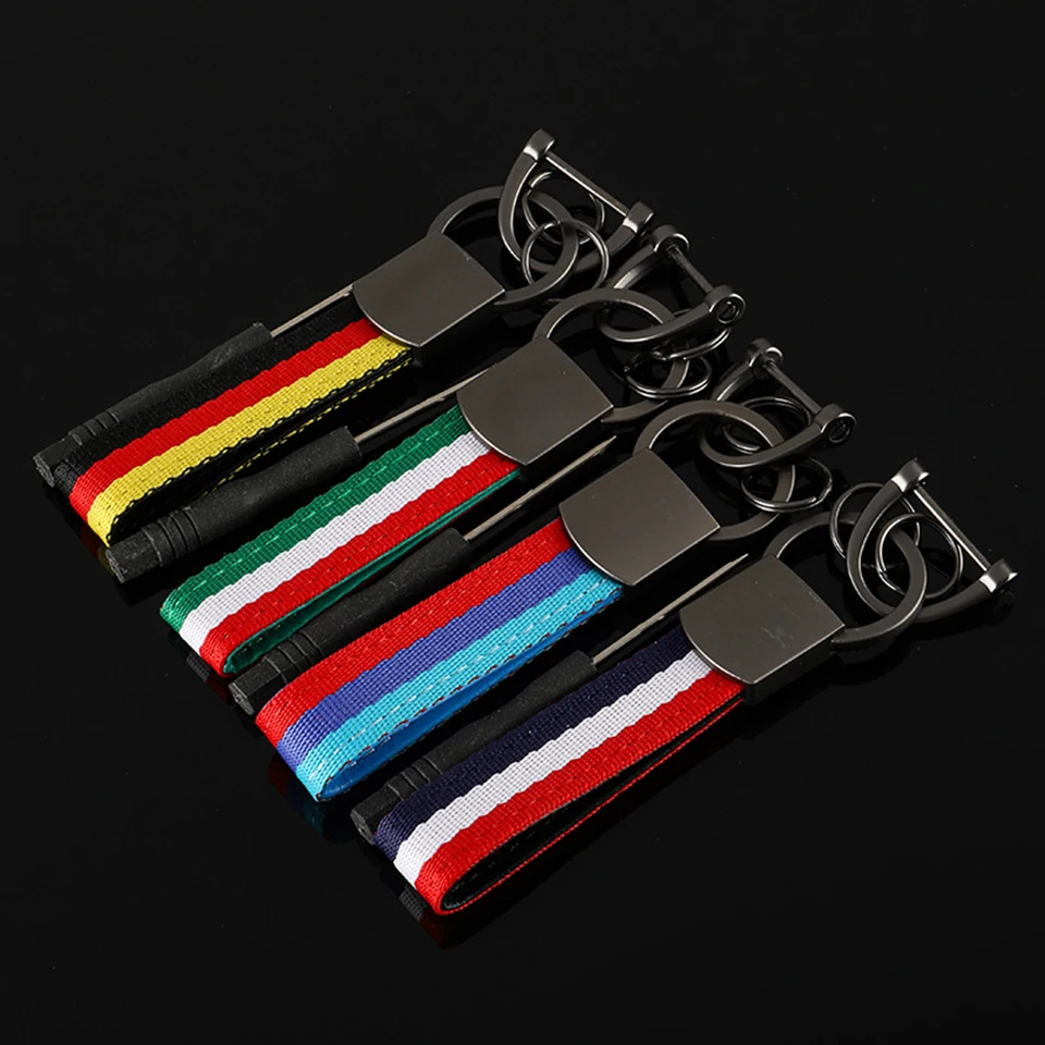 Nový módny dizajn Kreatívne vozidlá 3D kovový čierny zliatin zink zliatiny Webbing Key Chain Key Ring pre M Francúzsko Nemecko Taliansko Taliansko
