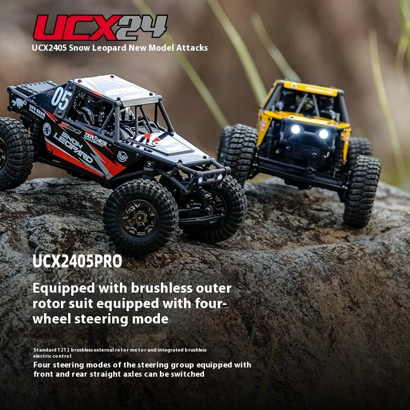Nový na sklade 1/24 UDIRC UCX24 RC Crawler Brushless/Brushed Motor 4WS Mini Rock Crawler 3-Speed ​​Transmission RTR RC Hračky