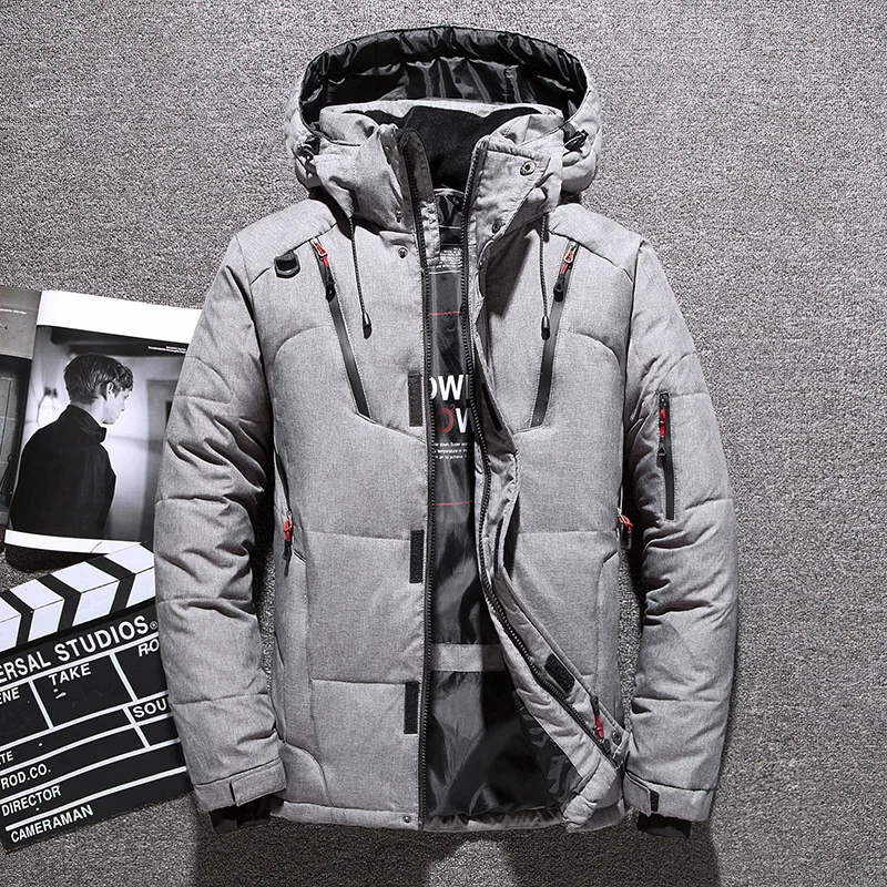 Nový neformálny klasický kačica Down Parka Winter Nadimatize Coat Termal Windproof a vodotesný občasný veterný kabát Mužský kabát
