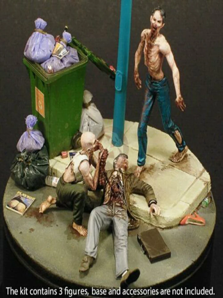 Nový nezmenený 1/35 Noc zombie Jej muža (3 obrázky) živicová figúr