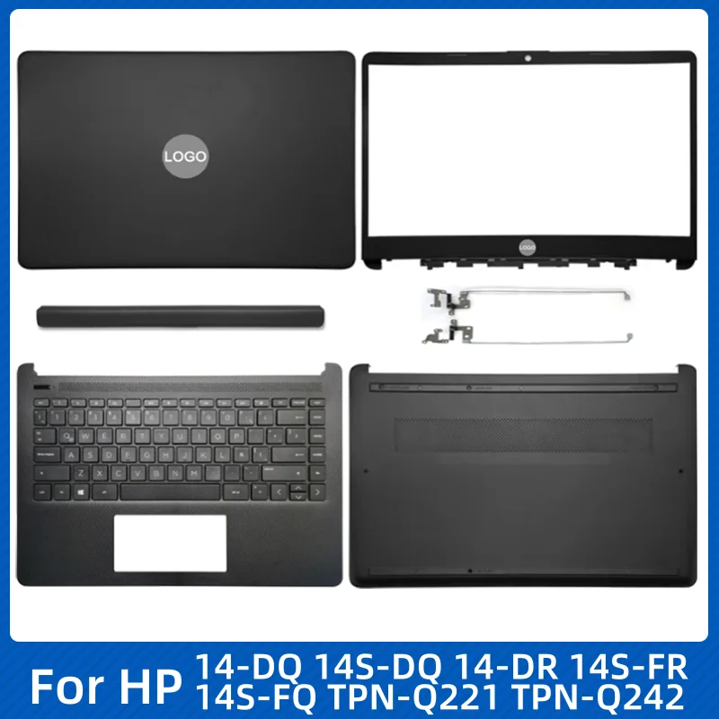 Nový notebook pre HP 14-DQ 14S-DQ 14-DR 14S-FR 14S-FQ TPN-Q221 TPN-Q242 LCD zadný kryt predného krytu Bezel PalmRest Klávesnica Spodné puzdro