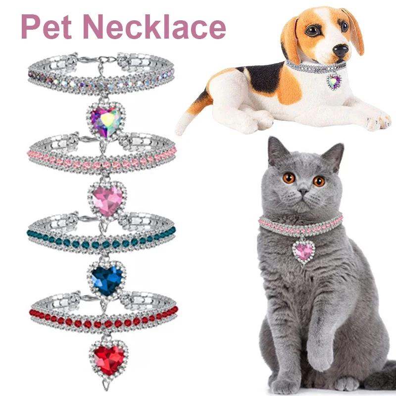 Nový náhrdelník Pet Love Water Drop Water Diamond Cat Cat Collar Dog Neck šperky vynikajúce roztomilé klenoty z ľahkej zliatiny materiálu domáce zvieratá