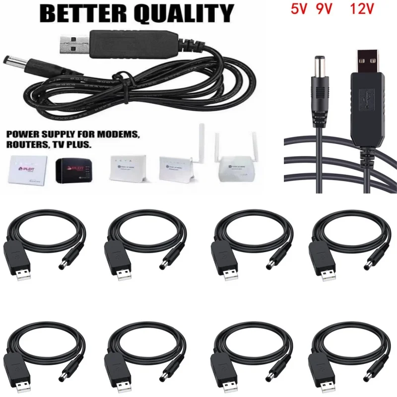 Nový odolný riadok USB Power Boost Line DC 5V až DC 9V 2A 12V 1.5A Krokový modul modul USB Converter Adapter Káblová zástrčka USB Adapter Kábel Adapter