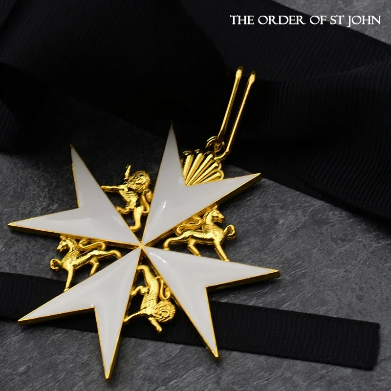 Nový Order of St. John Cross Medal Spojené kráľovstvo Jeruzalem Knights Hospitaller Metal Metal Badge