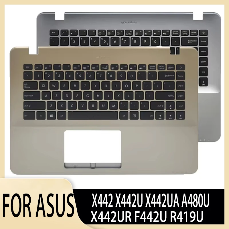 Nový originál pre X442 X442U X442UA A480U X442UR F442U R419U NAPLATÍ Klávesnice Palmrest Palmrest Klávesnica USA Verzia Zlatý/strieborný