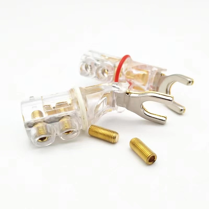 Nový originálny 4ks WBT Rhodium no no spájkovanie y/u rýľ banánový plug hifi reproduktorový adaptér zvukového vidlice konektor