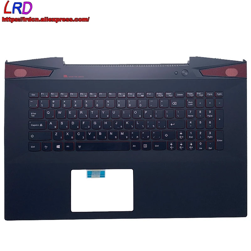 Nový originálny krycí kryt C Horné puzdro Palmrest s hebrejčou izraelskou zadnou klávesnicou pre dotykový laptop Lenovo Y70-70 5CB0G59792