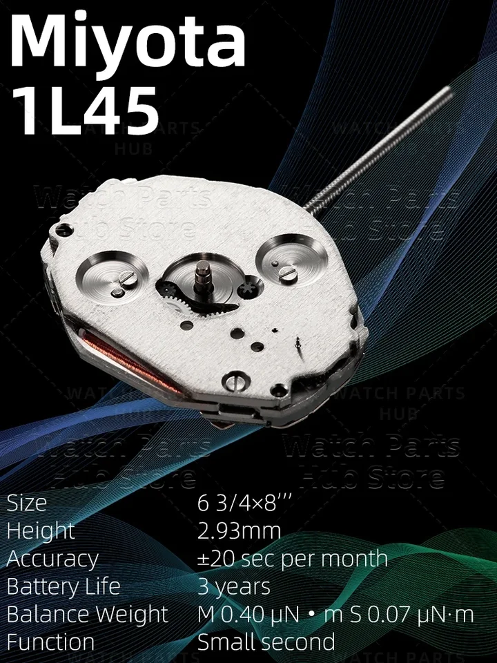 Nový originálny Miyota 1L45 hodinkový pohyb Originálny Quartz Mouvement Automatický pohyb 2 ruky hodinky diely