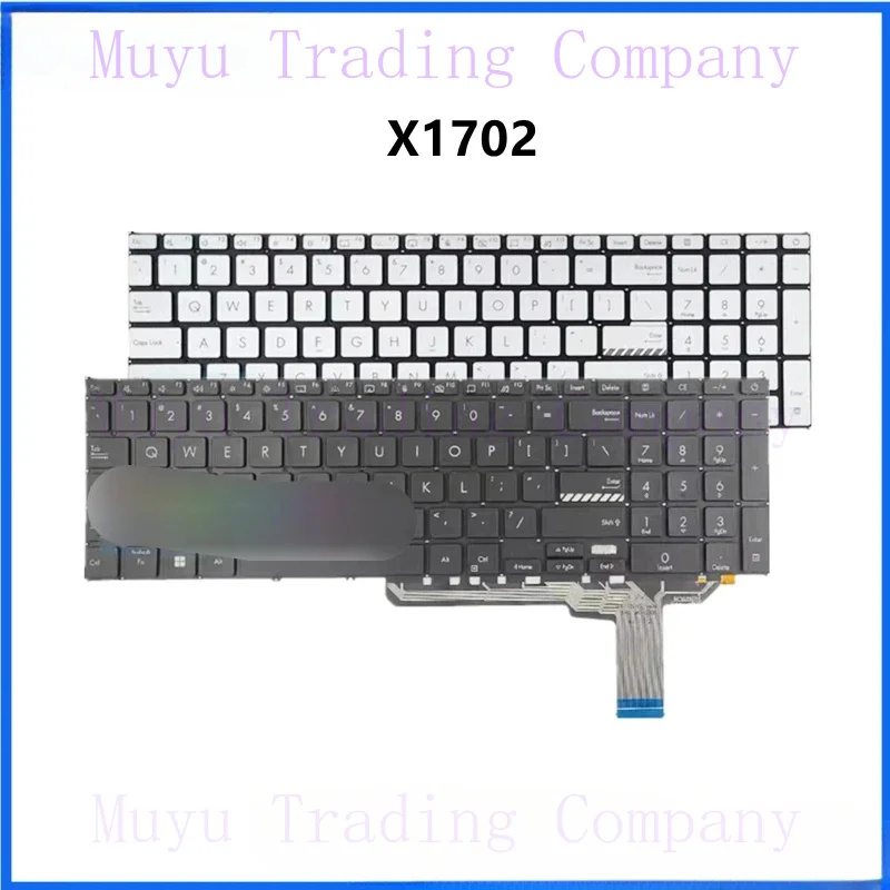 Nový originálny notebook/notebook US Backlight Keyboard pre ASUS VivOBook 17 X1702 X1702Z X1702ZA Silver/Black
