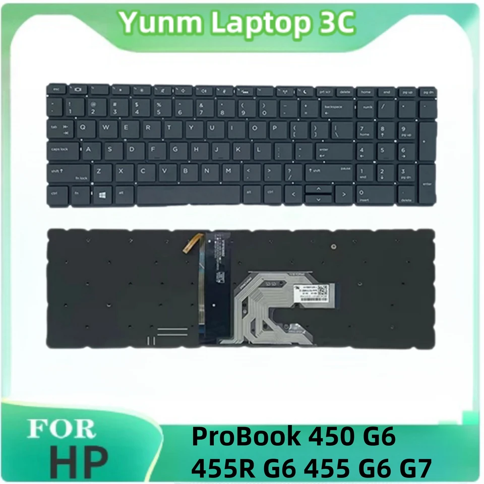 Nový originálny notebook Spojené štáty Klávesnica pre HP Probook 450 G6 455R G6 455 G6 G7 NAPOHOP Klávesnica English
