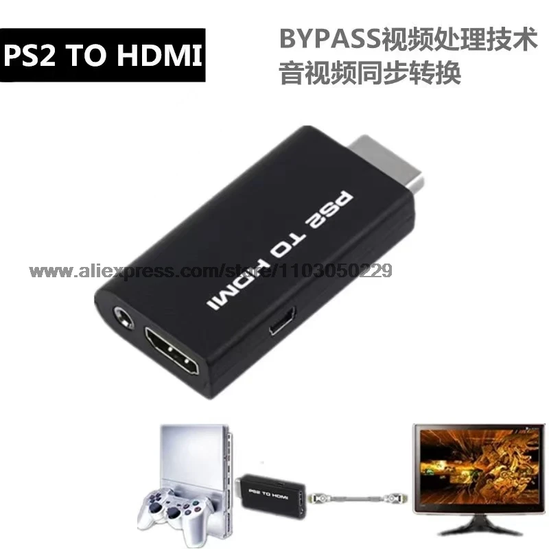 Nový originálny PS2 až HDMI Converter PS2 Color Color Connection HDMIPS2 Game Console do HDMI TV Vysoká konverzia videa