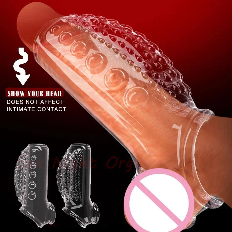 Nový penis zväčšenie sexuálne hračky pre mužov pre mužov kohút predlžovatel predlžovač rukávy opakovane použiteľný kondóm tovar pre dospelý produkt erotický pár Nástroj