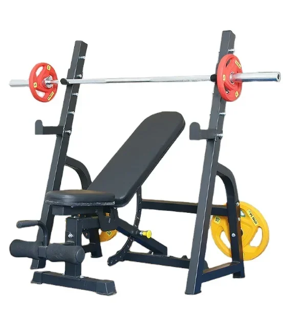 Nový polovičný rám pre domácnosť Squat Bench Label Press Rack s činobnou lavicou políčok viac funkčný tréner