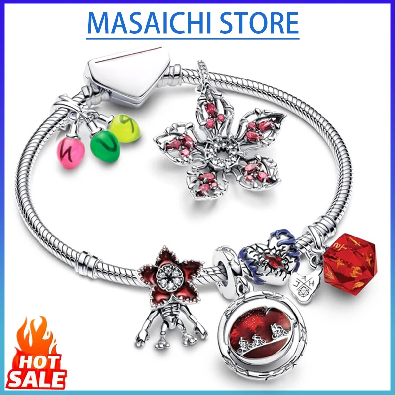 Nový predaj horúcich 925 Sterling Silver Cannibal Kvetové kúzlo vhodné pre 925 Sterling Silver Original Women náramok DIY Darček pre šperky