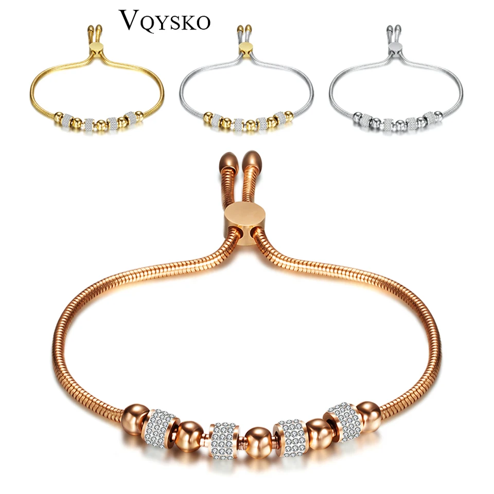 Nový predaj s kĺzavým klzákom Nastaviteľný náramok Náramok s náramkom Crystal Crystal Pmel Náramok náramku pre ženy Svadobné šperky