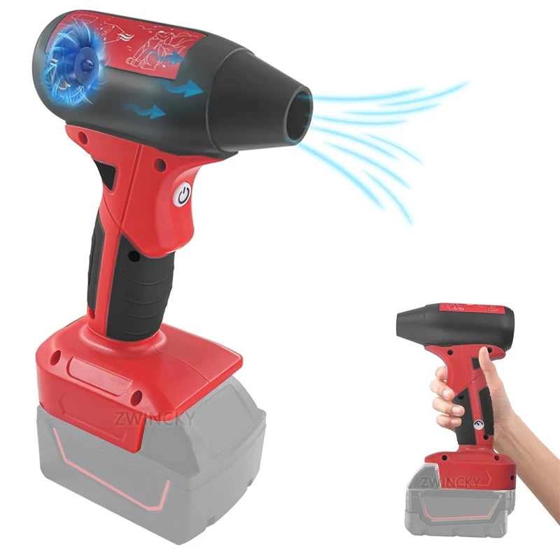 Nový prenosný mini prúdový násilný ventilátor poháňaný pre litiovú batériu Milwaukee 18V so 4 nastaviteľnými rýchlosťami pre dúchadlo pre automobilový počítač
