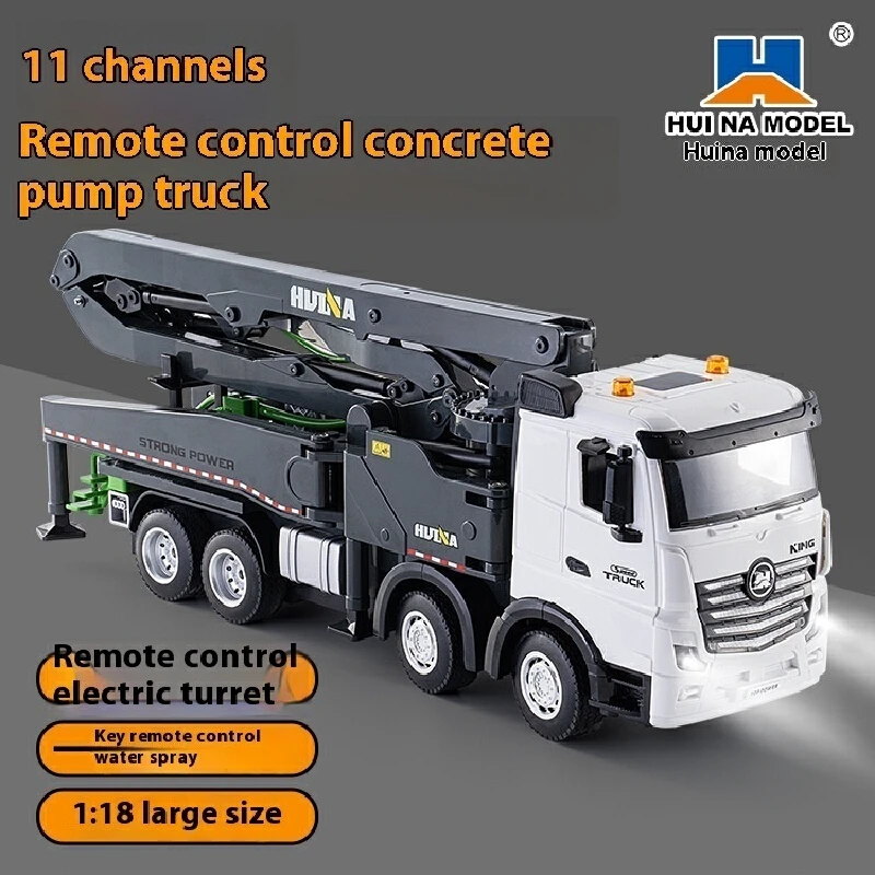 Nový produkt 381 Huina 11 kanála diaľkového ovládača zliatiny Cement Cement Cement Pump Truck mestská doprava simulácia simulácia Projec