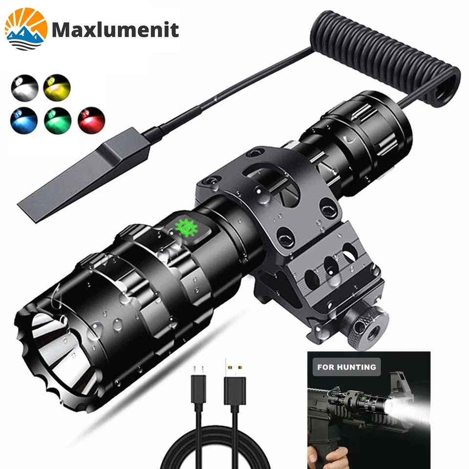 Nový profesionálny vysokovýkonný LED baterka Tactical Scout Torch Lights L2 Nabíjateľné vodotesné rybárske svetlá poľovníctvo
