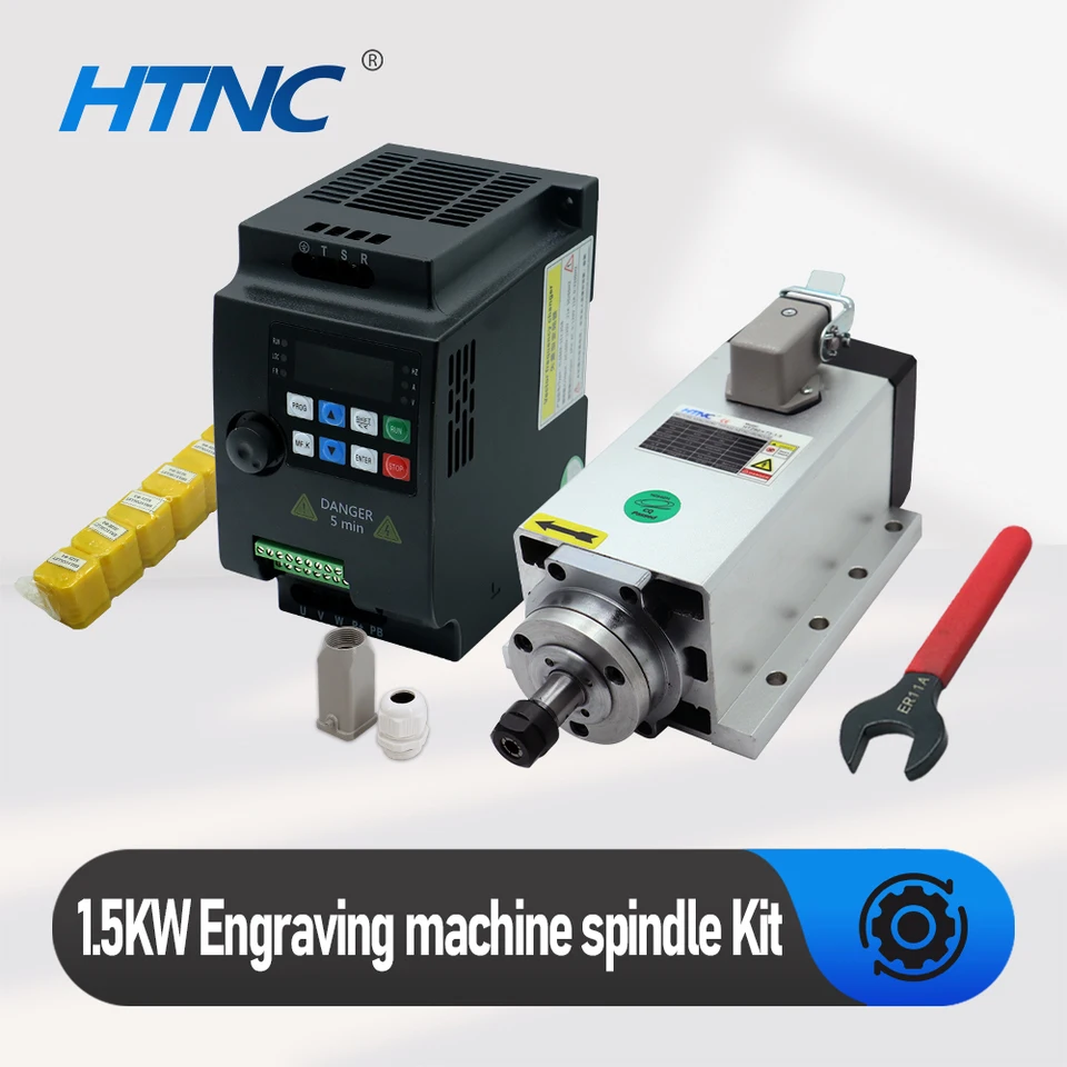 Nový príchod 1,5 kW CNC vretenového motora 110V / 220V ER11 vreteno 24000RPM + 1500W VFD 50 / 60Hz + ER11A WRENCH + 9PCS ER11 COLLET