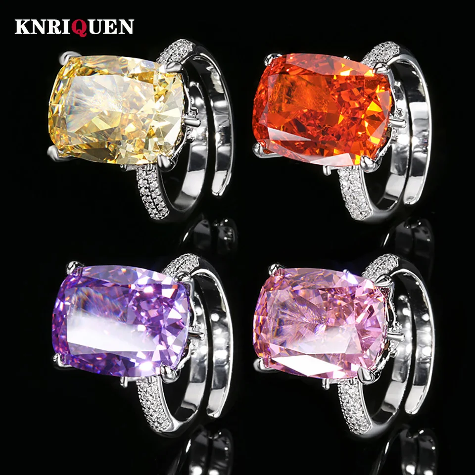Nový príchod 12*16 mm Ruby Pink Quartz Topaz Amethyst Rings Retro Gemstone Party Fine Jewelry for Women