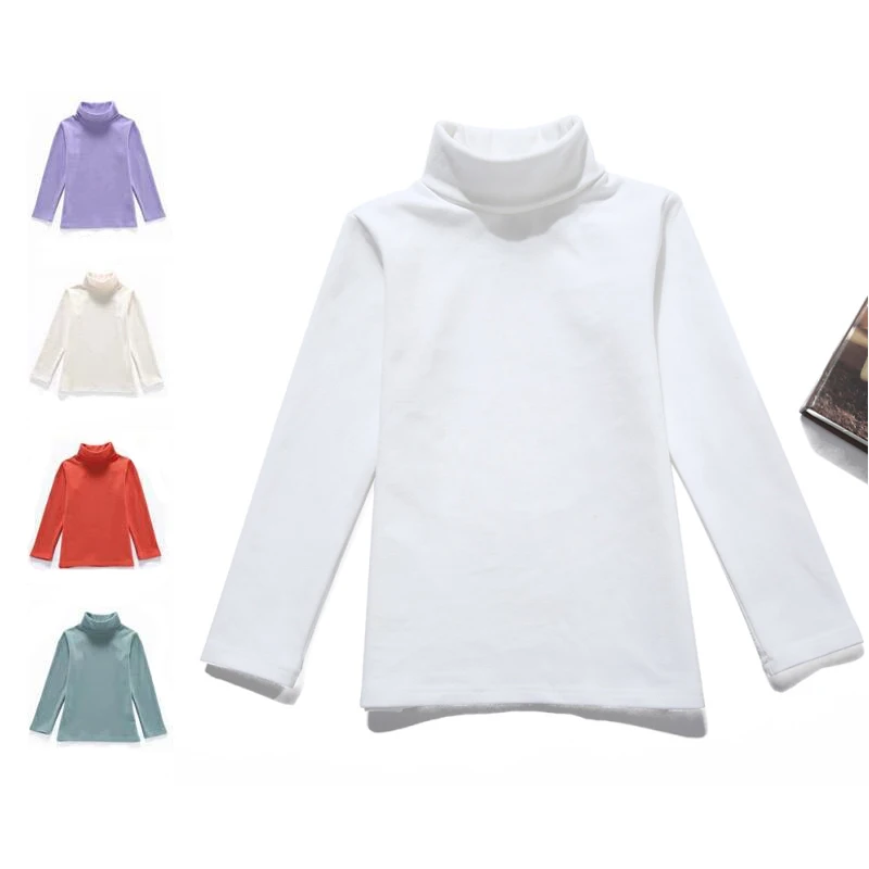 Nový príchod 2022 Detské vrcholy Detské tričko Tričko Jeseň Zimná zimná zimná zimná základná košeľa Turtleneck Tees Cotton T košeľa pre chlapcov tričko pre dievčatá