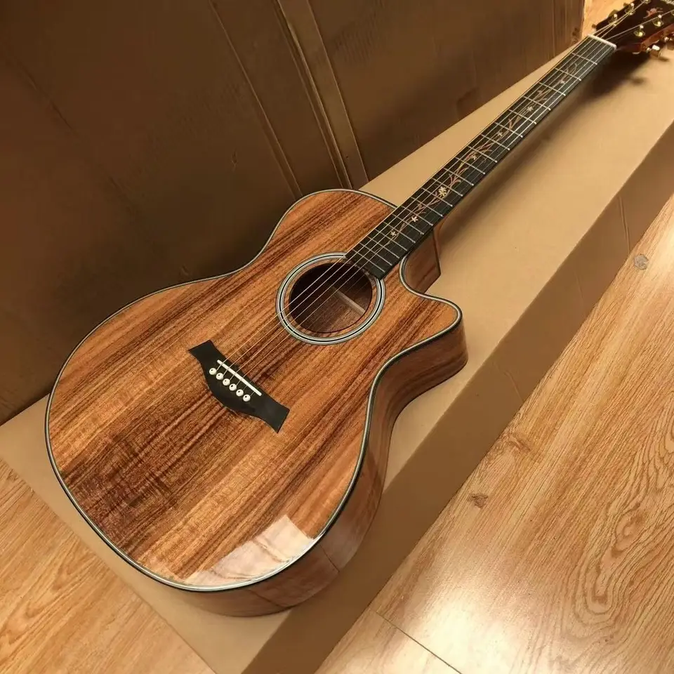Nový príchod 41# vzácna akustická gitara K24CE Všetky koa vyrobené ebony hmatníckebory a most kosti orechy/Saddle 230608