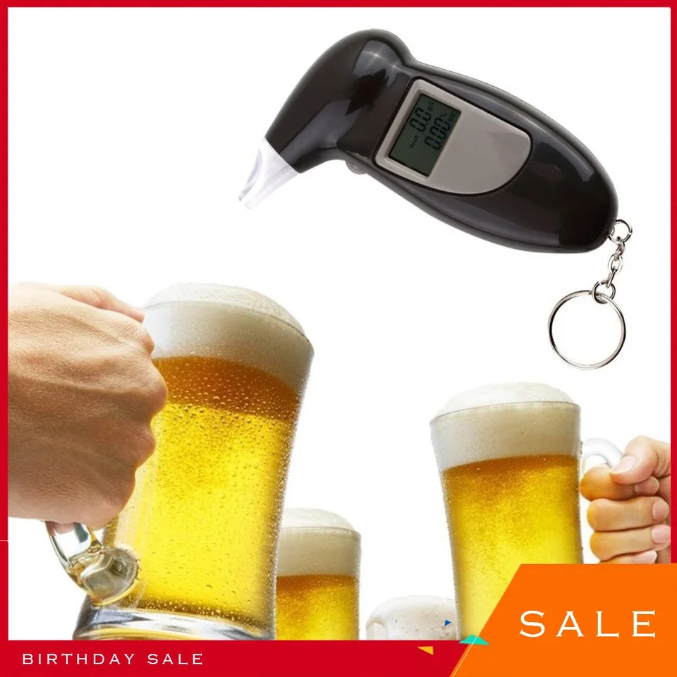 Nový príchod alkoholu Tester Breathalyzer Analyzer detektor test Test kľúča Breathalizer Breathalyser Devicelcd Screen