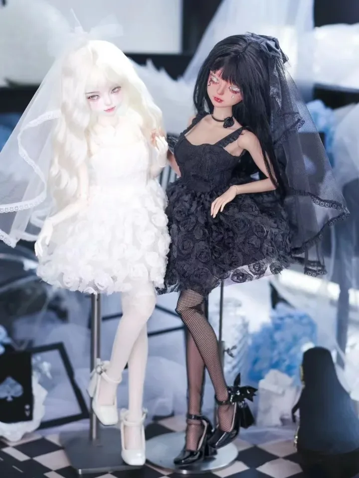 Nový príchod BJD Doll Clothes za 1/4 bábik Svadobné šaty Čierna biela sukňa Dolls Clothing Accessories (Žiadne bábiky)