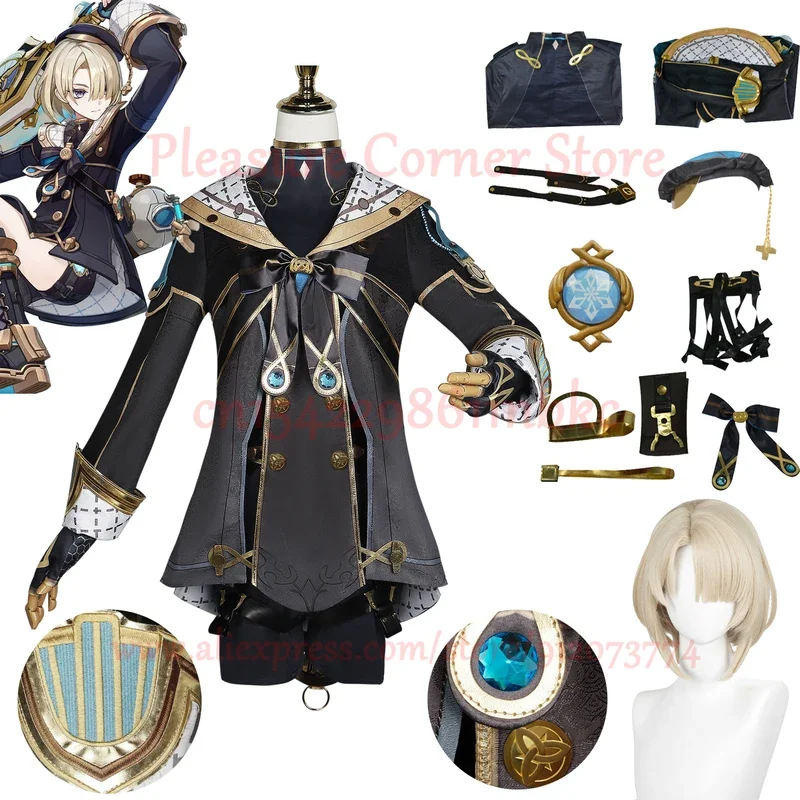 Nový príchod Freminet Cosplay kostým genshin dopad freminet cosplay parochňu parochňu uniformy cosplay cosplay s klobúkom freminet
