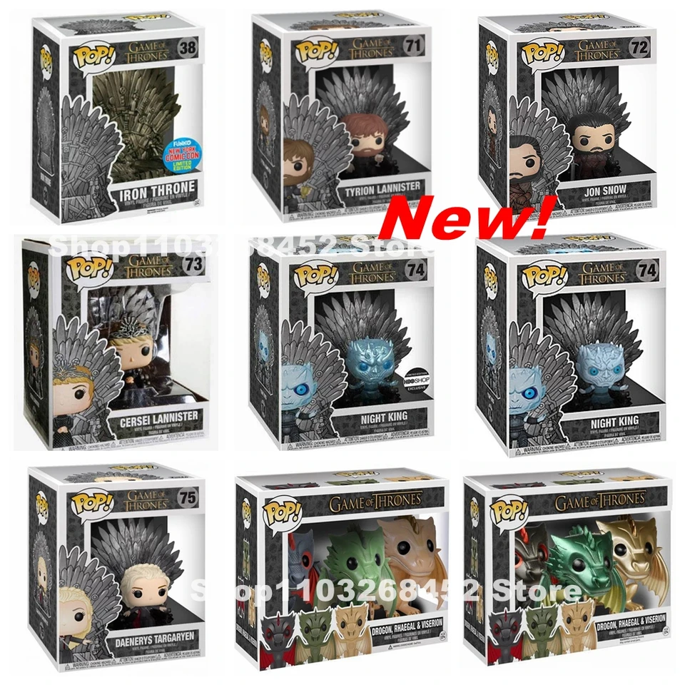Nový príchod Funko Pop Dragon #3 #71 Lannister #73 Jon Snow #72 Night King #74 Limit Daenerys #75 Model akčná figúrka