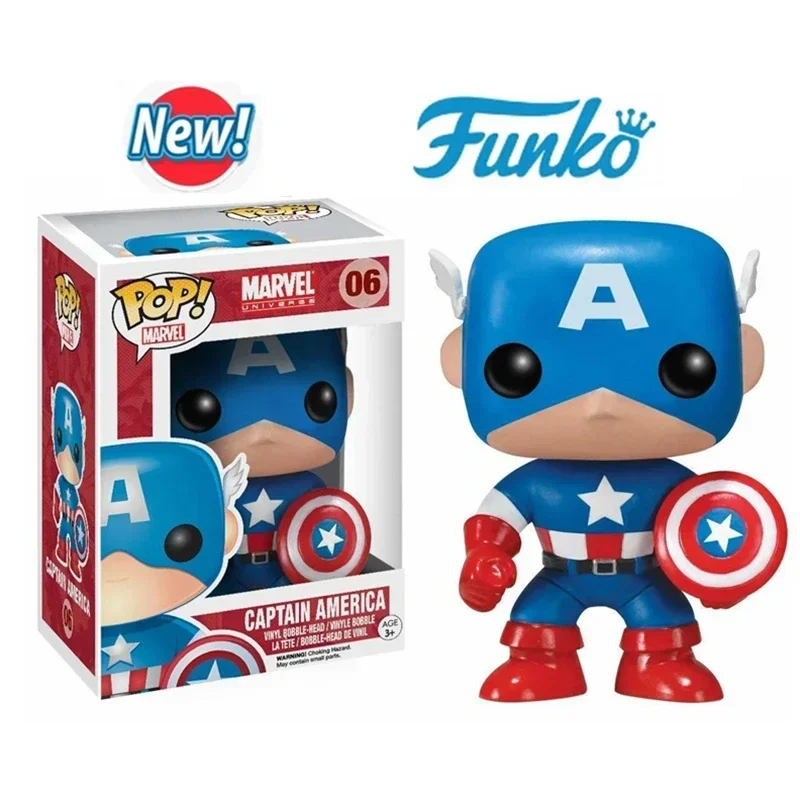 Nový príchod Funko pop vinylová akčná figúrka superhrdina Captain America #06 Zbierka Model Toy Gift