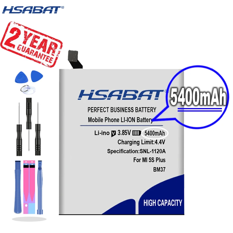 Nový príchod [HSABAT] 5400MAH BM37 Výmena batérie pre Xiaomi mi 5s plus mi5s plus