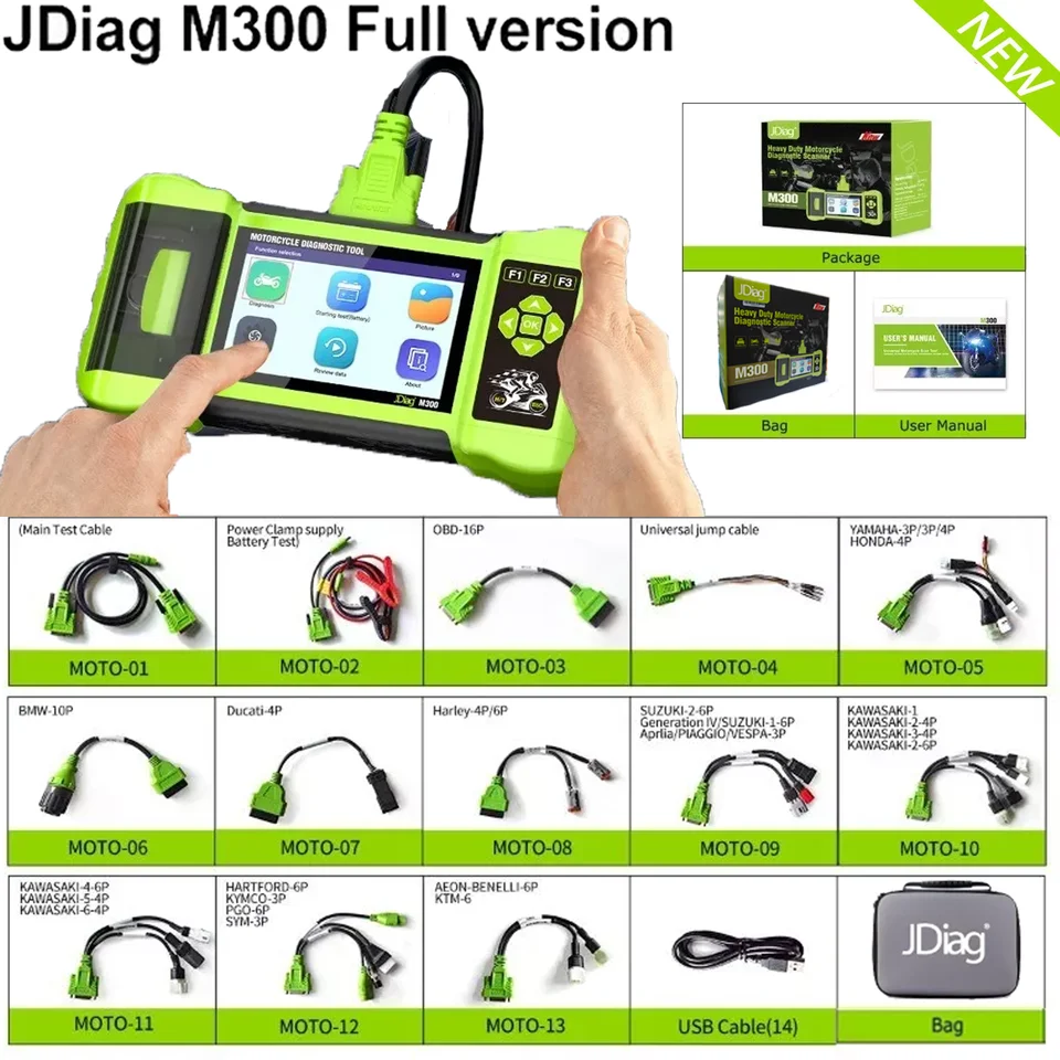 Nový príchod Jdiag M300 Motor OBD2 Scanner Diagnóza nástroja Clear chybový kód ABS motor pre BMW Ducati Harley Honda Yamaha na sklade